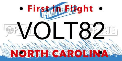 VOLT82 North Carolina License Plate