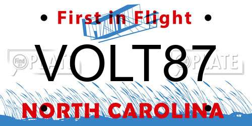 VOLT87 North Carolina License Plate