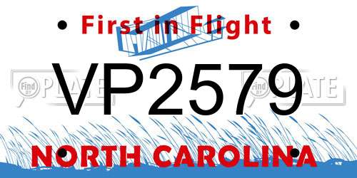VP2579 North Carolina License Plate