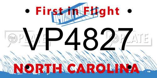 VP4827 North Carolina License Plate