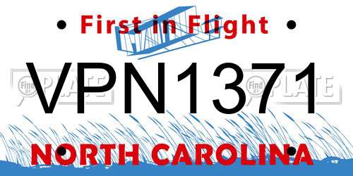 VPN1371 North Carolina License Plate