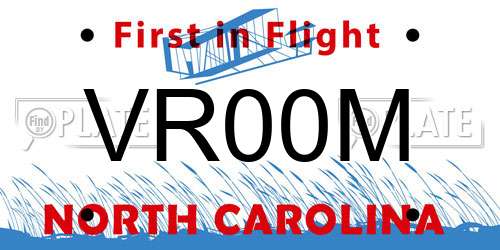 VR00M North Carolina License Plate