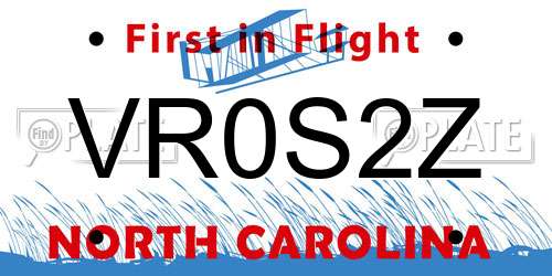 VR0S2Z North Carolina License Plate