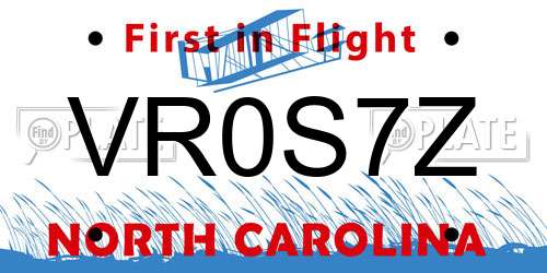 VR0S7Z North Carolina License Plate