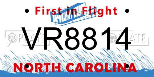VR8814 North Carolina License Plate