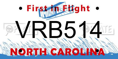 VRB514 North Carolina License Plate