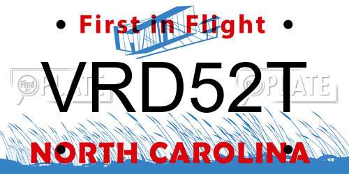 VRD52T North Carolina License Plate