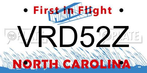 VRD52Z North Carolina License Plate