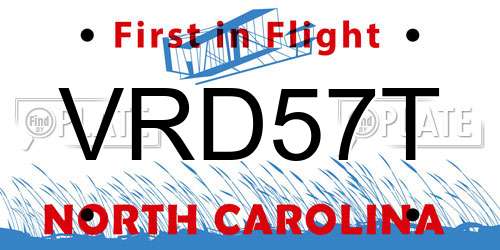 VRD57T North Carolina License Plate
