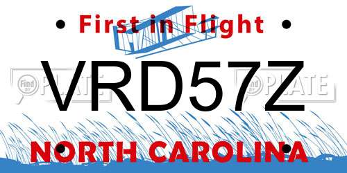 VRD57Z North Carolina License Plate