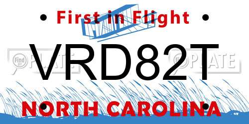 VRD82T North Carolina License Plate
