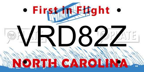 VRD82Z North Carolina License Plate