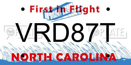 VRD87T North Carolina License Plate