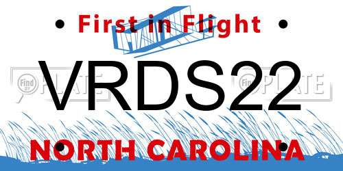 VRDS22 North Carolina License Plate