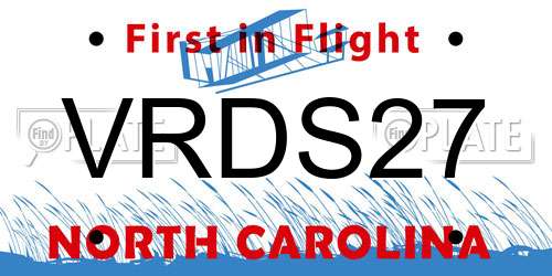 VRDS27 North Carolina License Plate