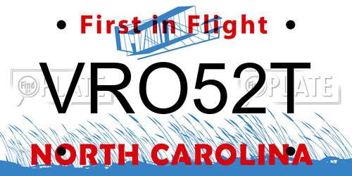 VRO52T North Carolina License Plate