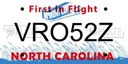 VRO52Z North Carolina License Plate