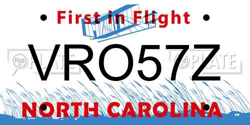 VRO57Z North Carolina License Plate
