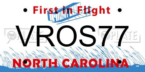 VROS77 North Carolina License Plate