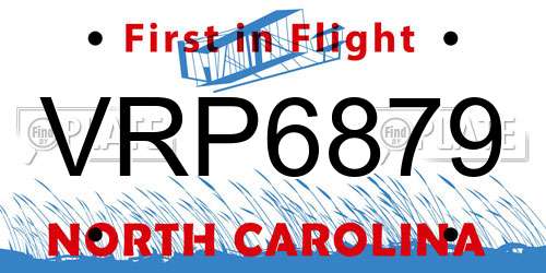 VRP6879 North Carolina License Plate