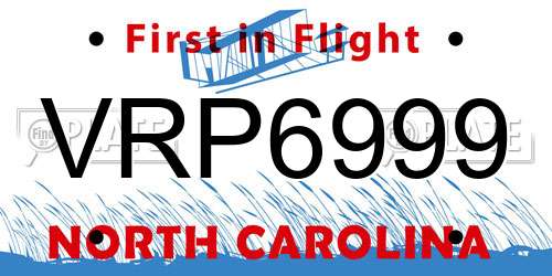 VRP6999 North Carolina License Plate