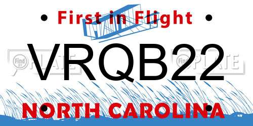 VRQB22 North Carolina License Plate