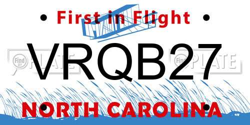 VRQB27 North Carolina License Plate
