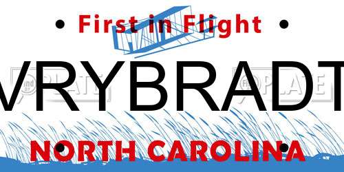 VRYBRADT North Carolina License Plate