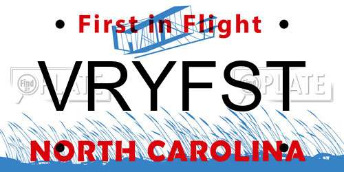 VRYFST North Carolina License Plate