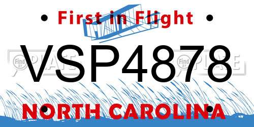 VSP4878 North Carolina License Plate