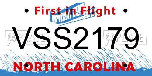 VSS2179 North Carolina License Plate