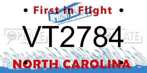VT2784 North Carolina License Plate