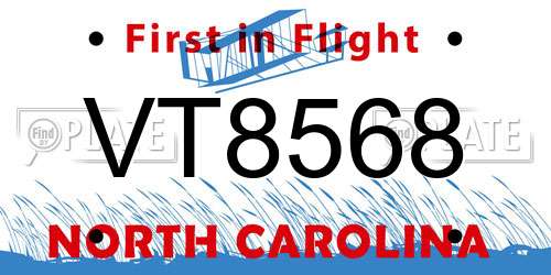 VT8568 North Carolina License Plate