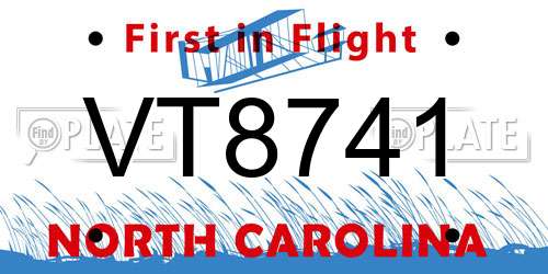 VT8741 North Carolina License Plate
