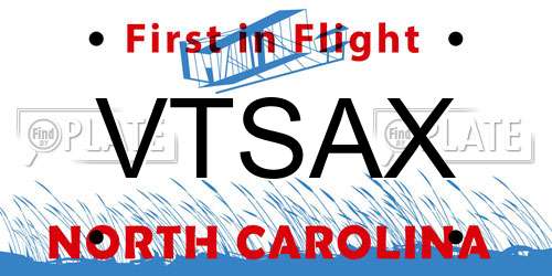 VTSAX North Carolina License Plate
