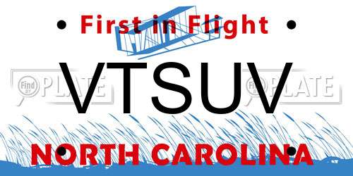 VTSUV North Carolina License Plate