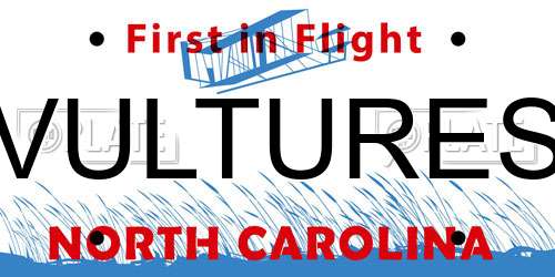 VULTURES North Carolina License Plate