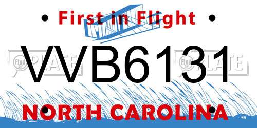 VVB6131 North Carolina License Plate