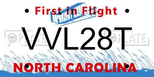 VVL28T North Carolina License Plate