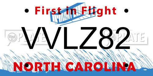 VVLZ82 North Carolina License Plate