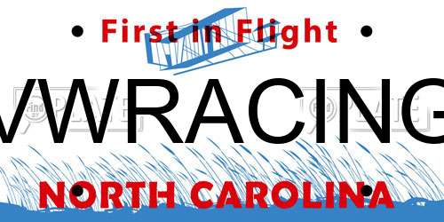 VWRACING North Carolina License Plate