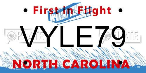 VYLE79 North Carolina License Plate