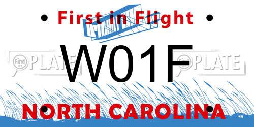 W01F North Carolina License Plate