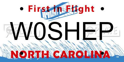 W0SHEP North Carolina License Plate