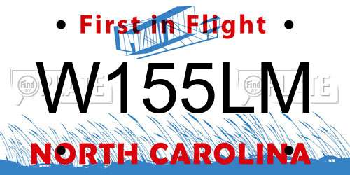 W155LM North Carolina License Plate