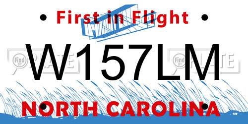 W157LM North Carolina License Plate