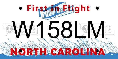 W158LM North Carolina License Plate
