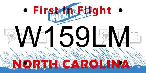 W159LM North Carolina License Plate