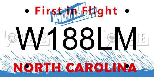 W188LM North Carolina License Plate