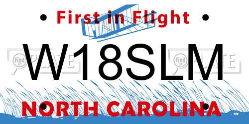 W18SLM North Carolina License Plate